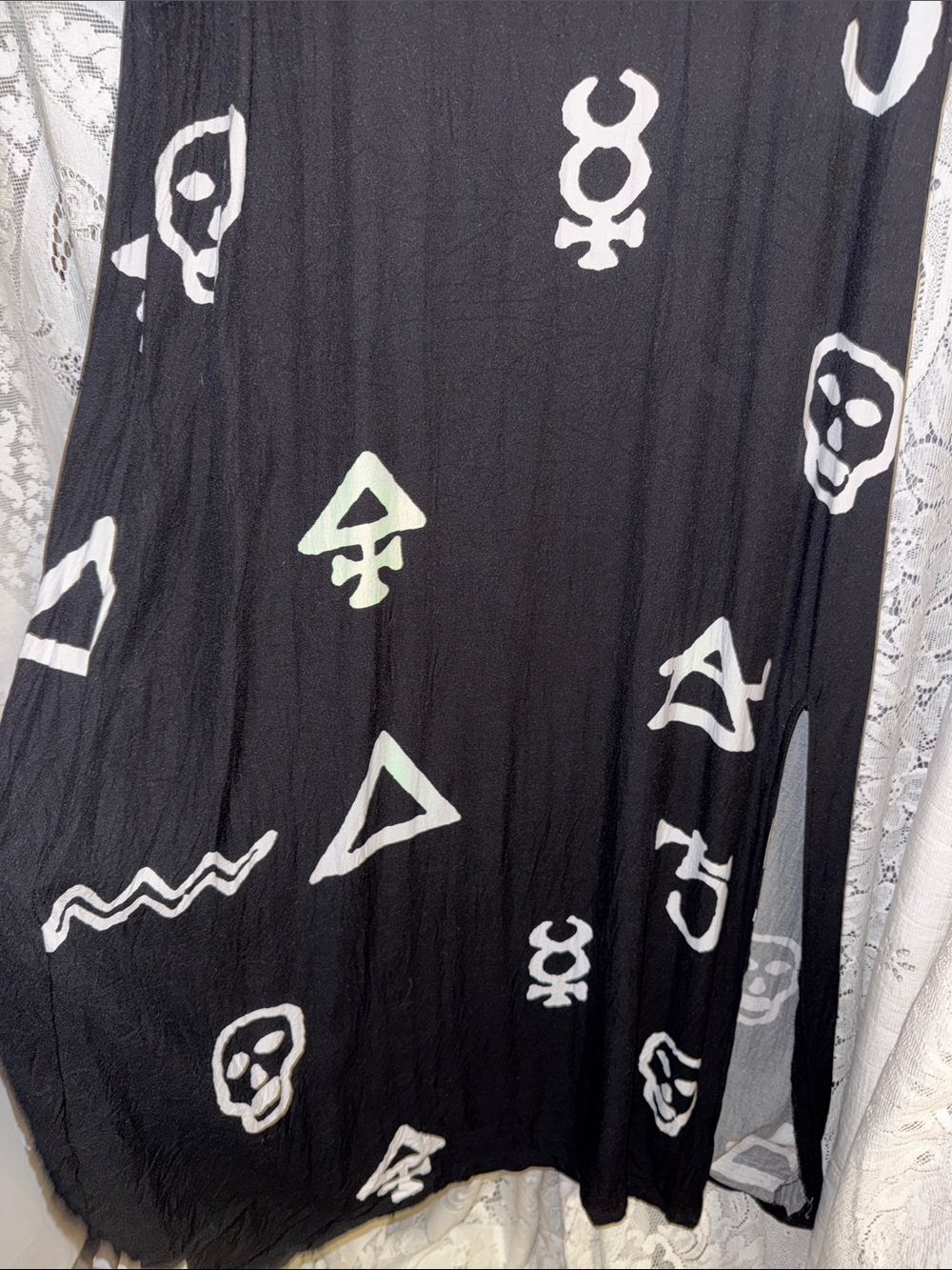 Disturbia Black Maxi Dress with White Symbol Print - Picture 4 of 5
